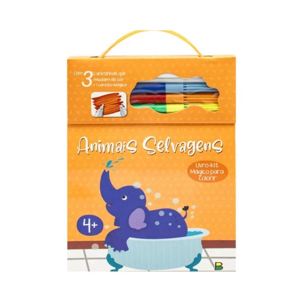Livro Para Colorir Kit Mágico Animais Selvagens