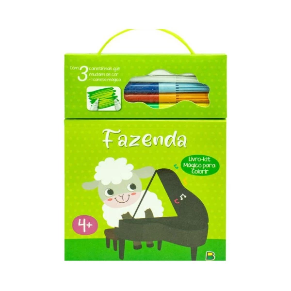 Livro Para Colorir Kit Mágico Fazenda