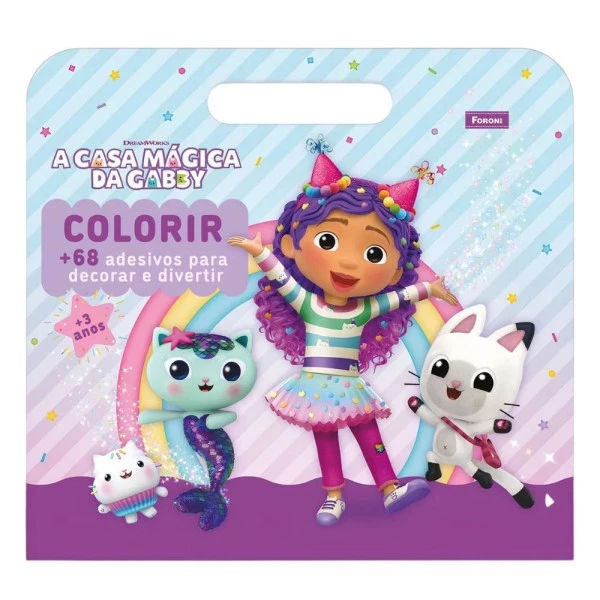 Livro Para Colorir Maleta A Casa Mágica da Gabby 8F Foroni