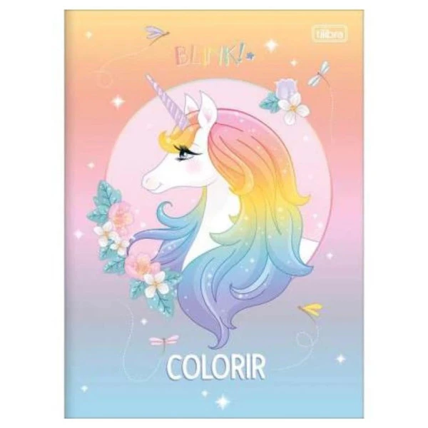 Livro Para Colorir Unicórnio Blink Tilibra