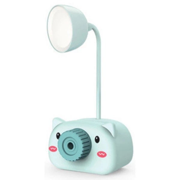 Luminária de Mesa Led Apontador Porquinho Azul