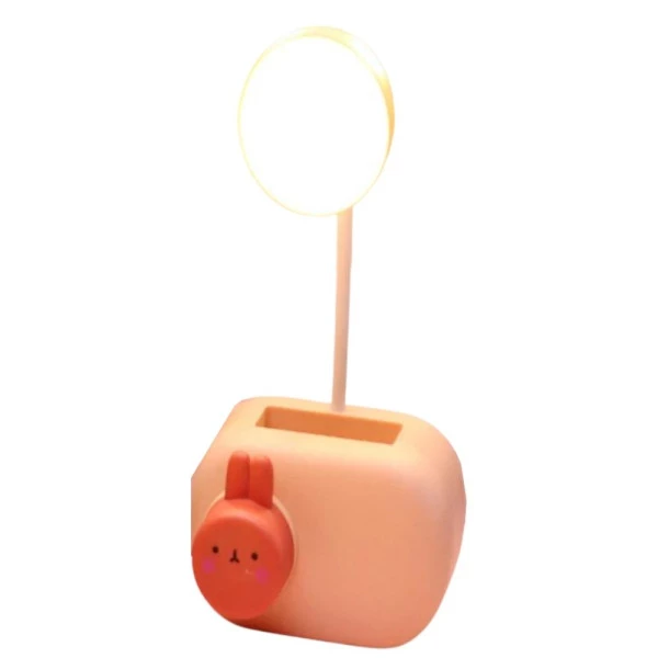 Luminária de Mesa Led Apontador Tampa Coelho Rosa