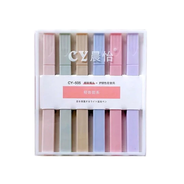 Marca Texto Cores Pastéis Kit C/6