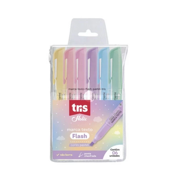 Marca Texto Tris Flash Pastel C/ 6 Cores