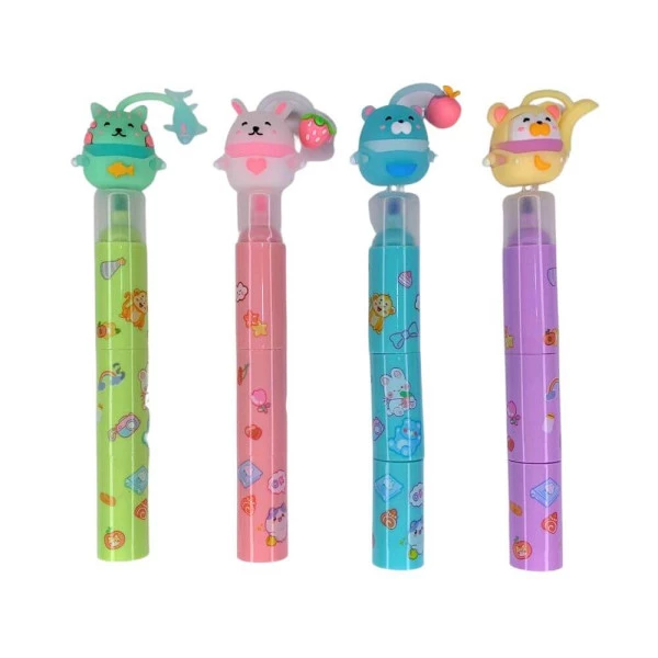 Marca Texto Kawaii 3 em 1 Animais