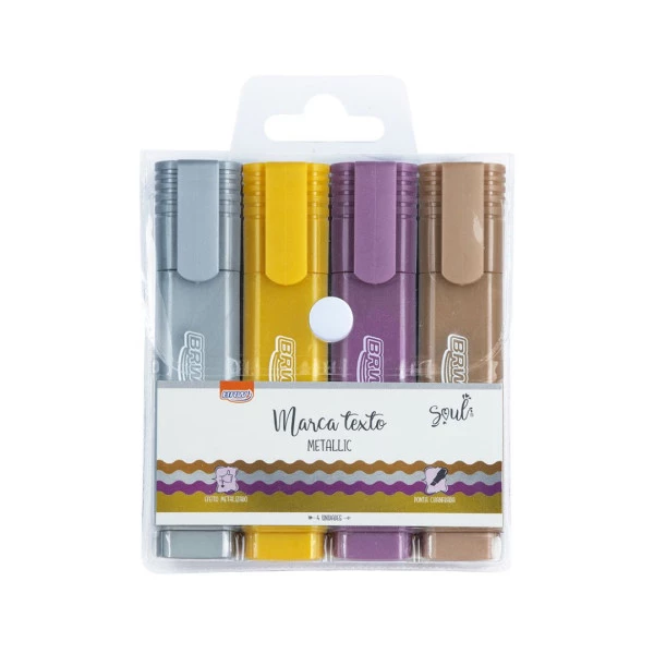 Marca Texto Metálico 4 Cores BRW