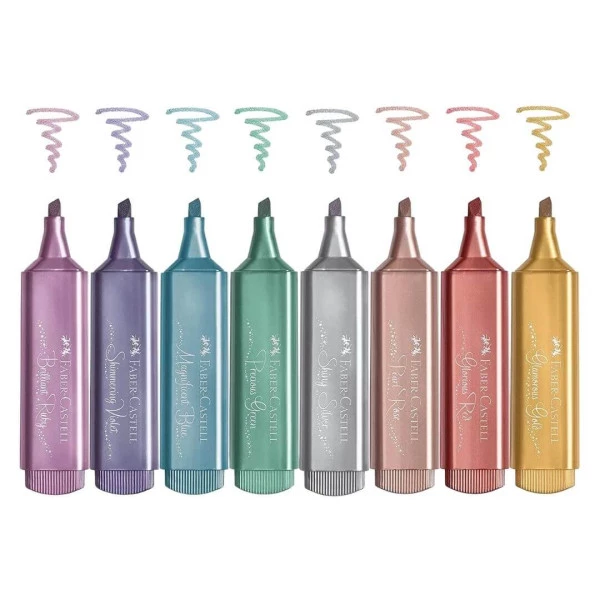 Marca Texto Faber Castell Textliner Metálico 8 Cores