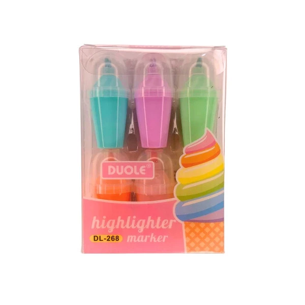 Marca Texto Mini Kawaii Milk Shake C/6