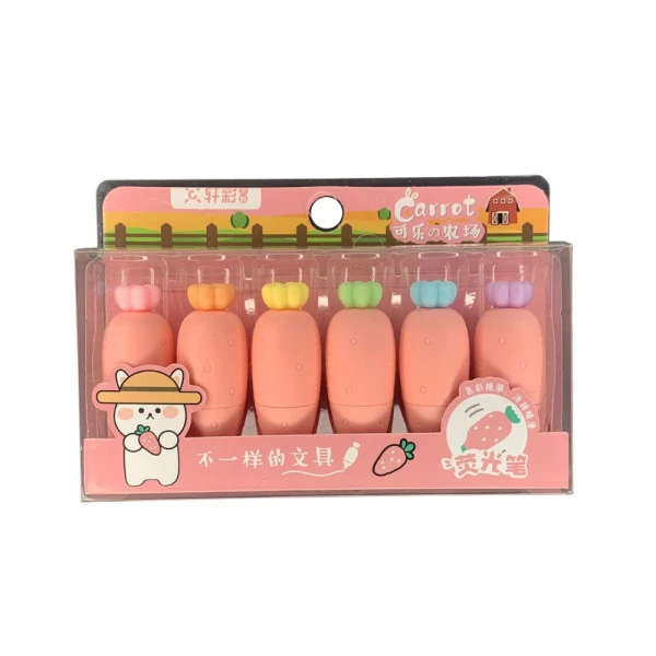 Marca Texto Mini Kawaii Morango C/6