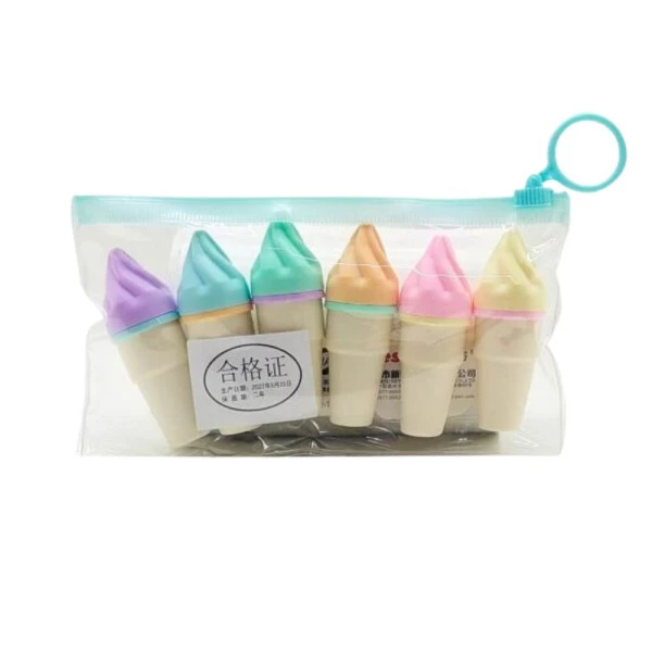 Marca Texto Mini Kawaii Sorvete C/6