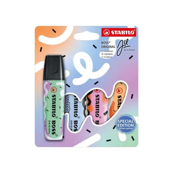Marca Texto Stabilo Boss Edição Especial Ju Schnee Kit C/4
