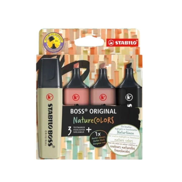 Marca Texto Stabilo Boss Nature Colors 70/4-2-3