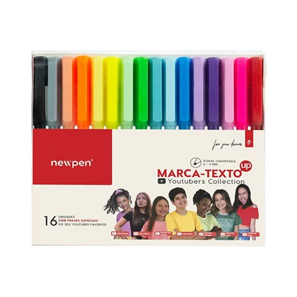 Marca Texto Up Youtubers Collection NewPen com 6 un