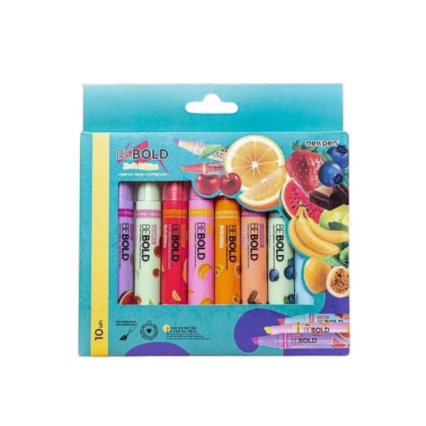 Marca Texto Perfumado Be Bold Fruit Edition 10 Cores