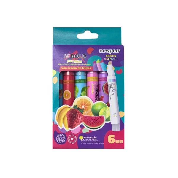 Marca Texto Perfumado Be Bold Fruit Edition C/5 Un + Blender