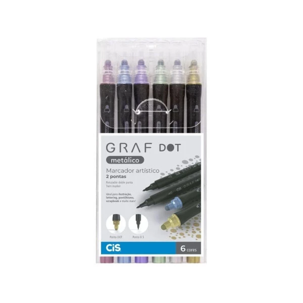 Marcador Artístico CiS Graf Dot 6 Cores