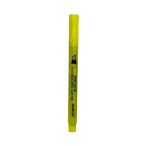 Marcador Fluorescente Glitter Amarelo Molin