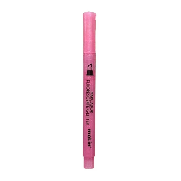 Marcador Fluorescente Glitter Rosa Molin