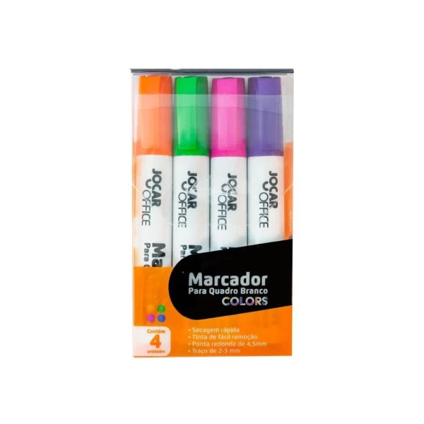Marcador Para Quadro Branco Colors Jocar Office 4 Cores
