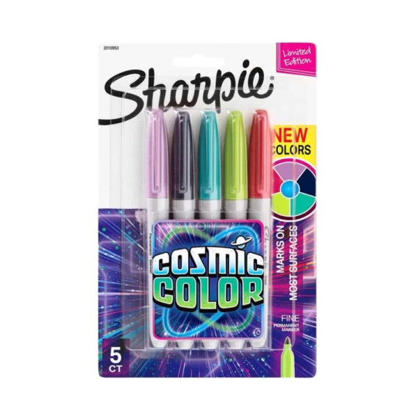 Marcador Permanente Sharpie Cosmic Color C/ 5 Cores
