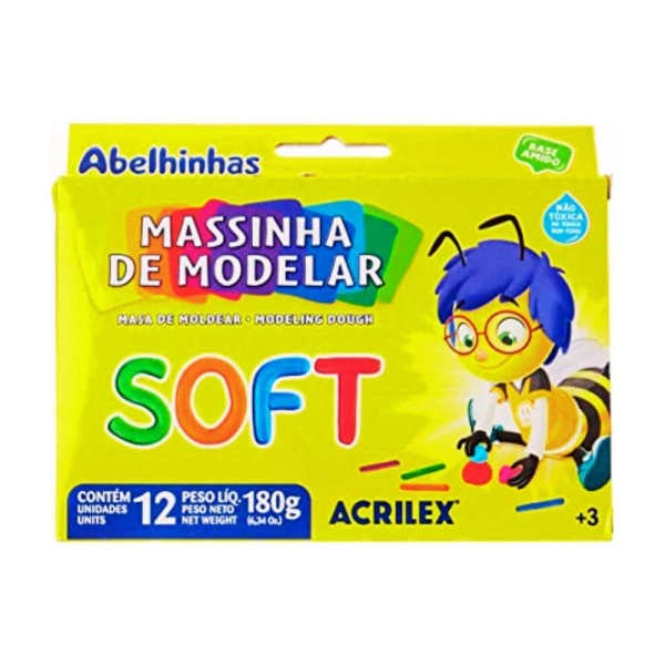 Massinha De Modelar Soft Acrilex 12 Cores
