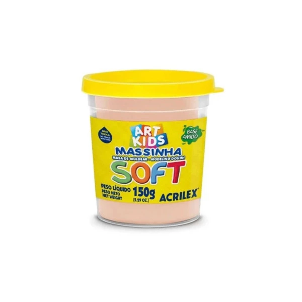 Massinha de Modelar Soft Acrilex Bege Amarelo Pêssego 150g