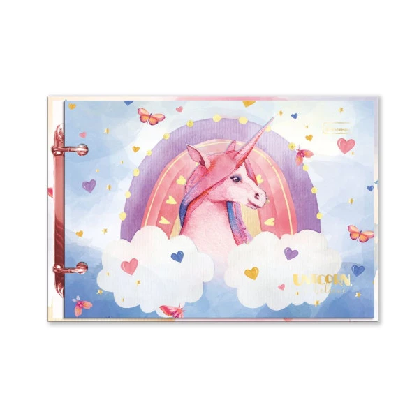 Mini Fichário Porta Fichas Unicorn Cadersil Azul