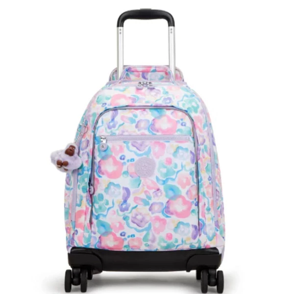 Mochila Kipling New Zea Rodinhas Aqua Flowers