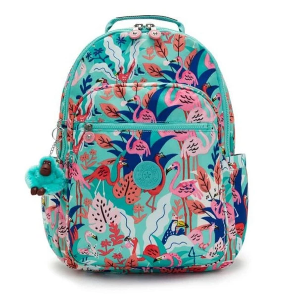 Mochila Kipling Seoul Estampado Flamingo Party 27L