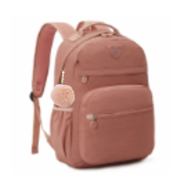 Mochila Escolar de Costas Rosa Salmão Kika
