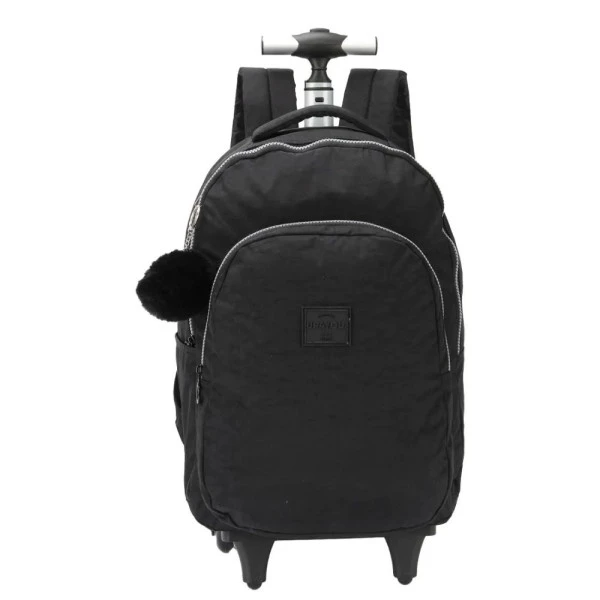 Mochila Escolar de Rodinhas Carrinho Preto Up4You