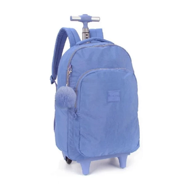 Mochila Escolar de Rodinhas Carrinho Roxo Up4You