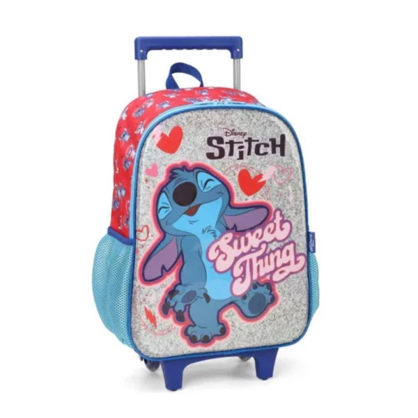 Mochila Escolar de Rodinhas Stitch Disney Luxcel