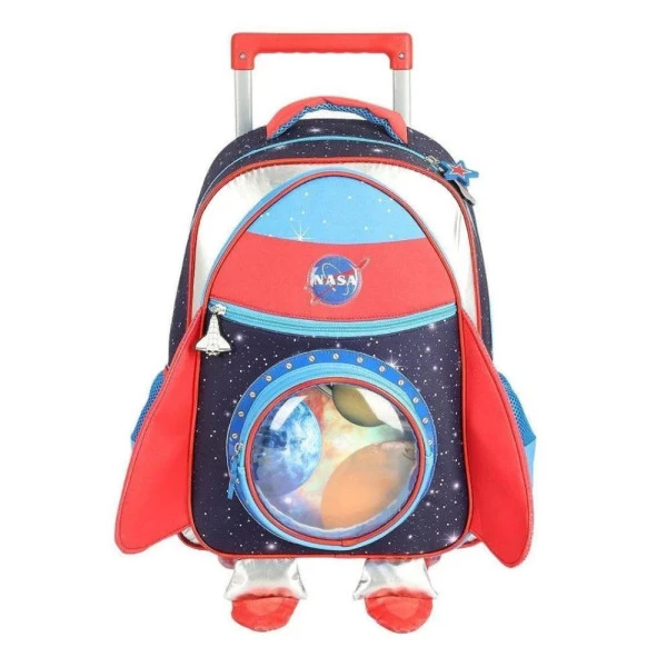 Mochila Escolar Infantil de Rodinhas Foguete Nasa Up4You