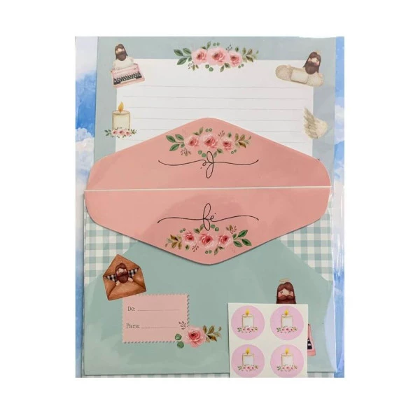 Papéis de Carta Kit com Envelopes Meu Devocional La Palomita