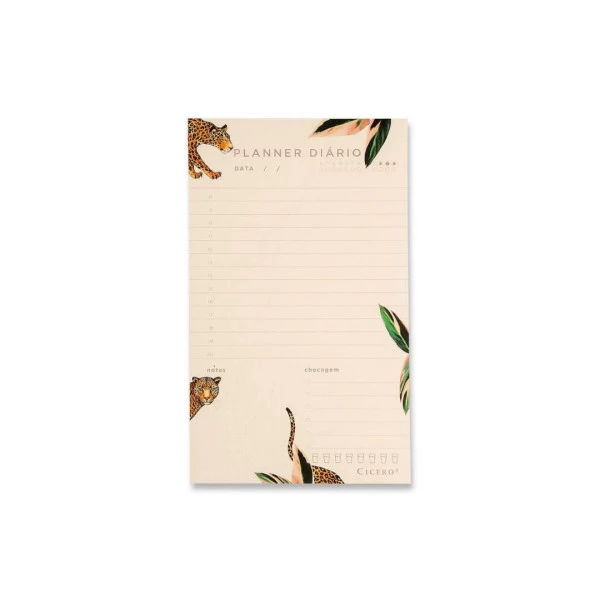 Planner Diário Bloco Cicero Onças 12X20cm 90 Fls