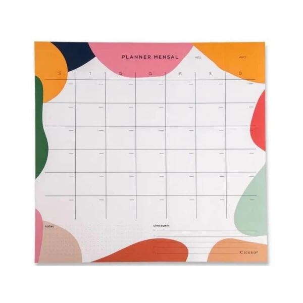 Planner Mensal Bloco Cicero Esquema Manchas 29;7x27cm 18fls