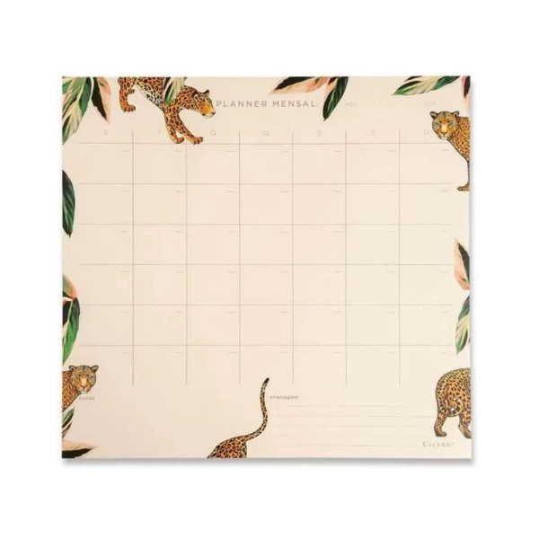 Planner Mensal Bloco Cicero Onças 29;7x27cm 18fls