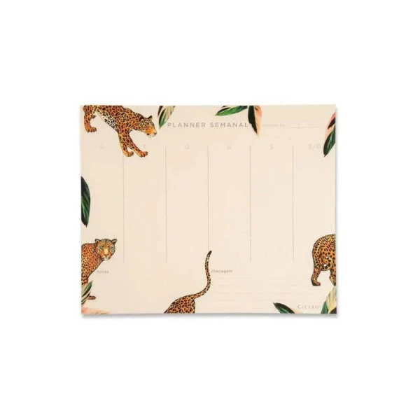 Planner Semanal Bloco Cicero Onças 24;5x20;3cm 52 Fls