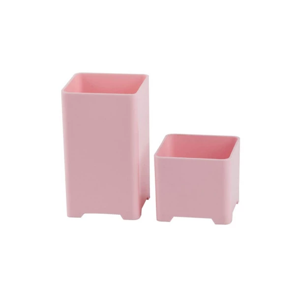 Porta Caneta Escritório Maxcril 2un Rosa Pastel