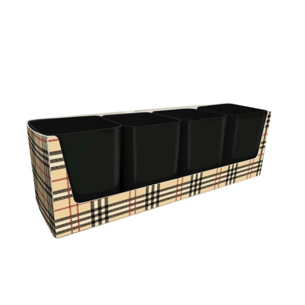Porta Canetas Kit Galex Com 4 Porta Objetos Preto Dello