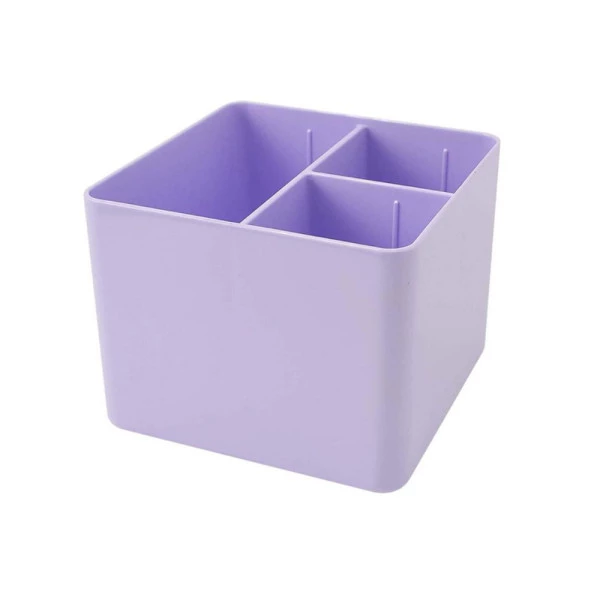 Porta Objetos Lilás Pastel Com 3 Divisórias Dello