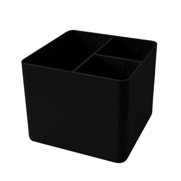 Porta Objetos Preto Com 3 Divisórias Dello
