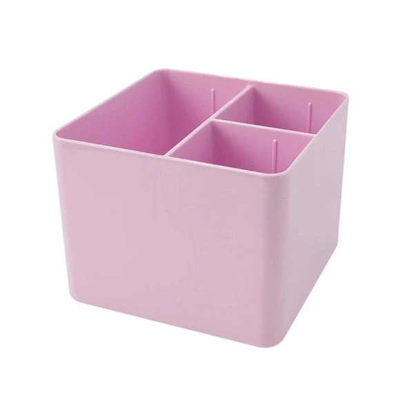 Porta Objetos Rosa Pastel Com 3 Divisórias Dello