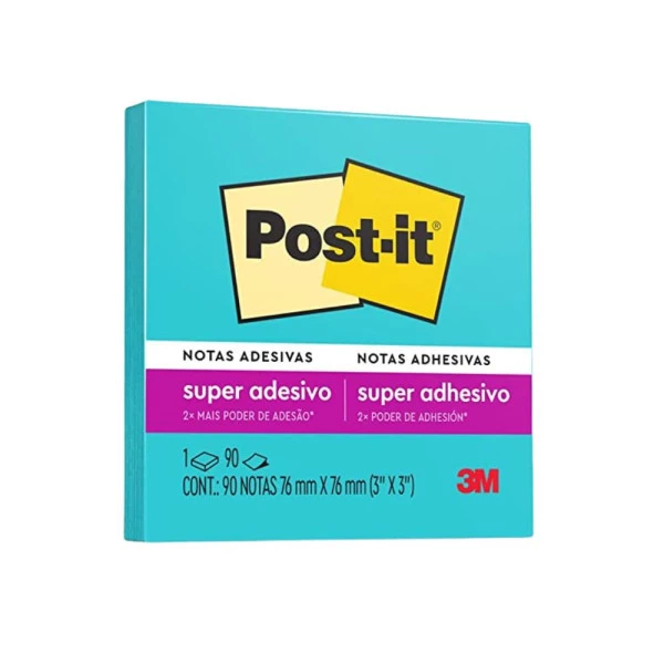 Post-it Colorido Adesivo Azul Electric 76x76mm 90F