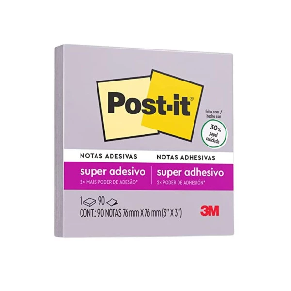 Post-it Colorido Adesivo Lilac 76x76mm 90F