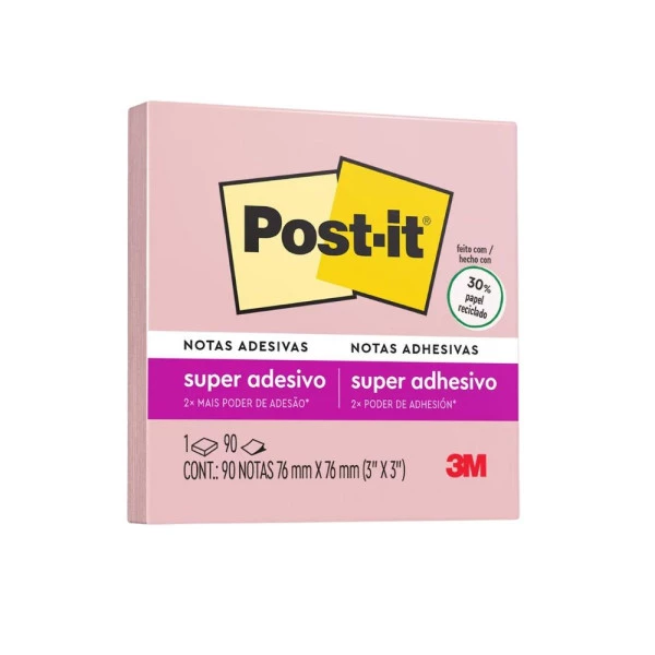 Post-it Colorido Adesivo Rosa Milênio 76x76mm 90F