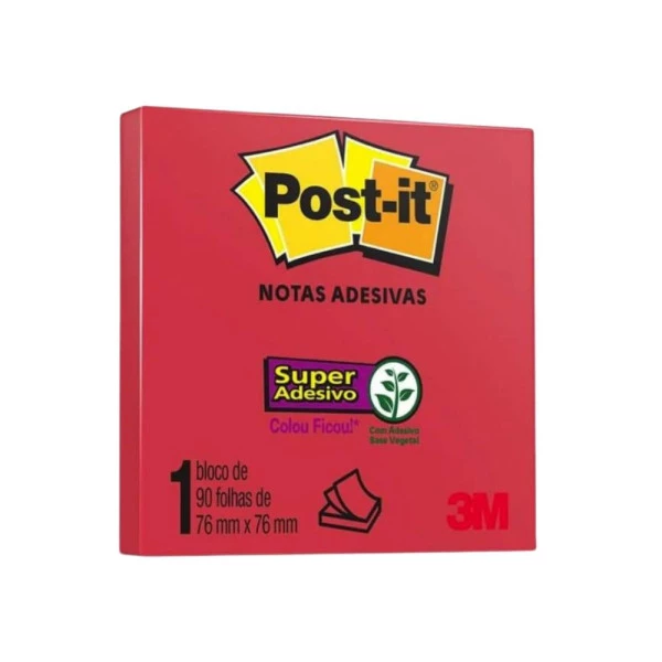 Post-it Colorido Adesivo Telha 76x76mm 90 Folhas