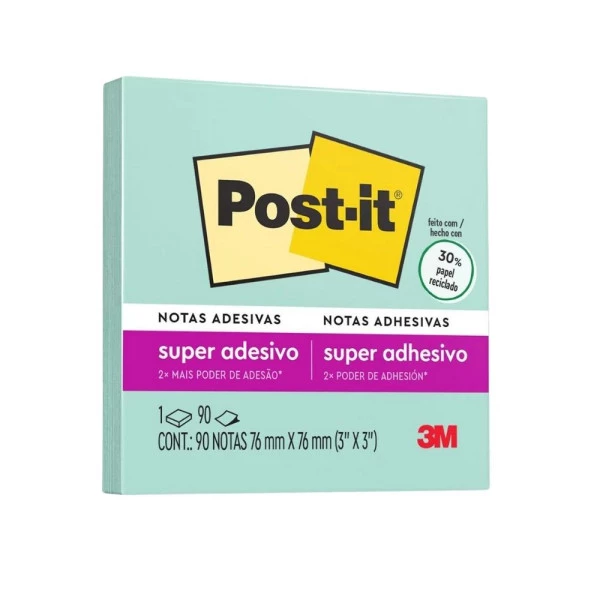 Post-It Notas Adesivas Menta 3M 76x76 90F