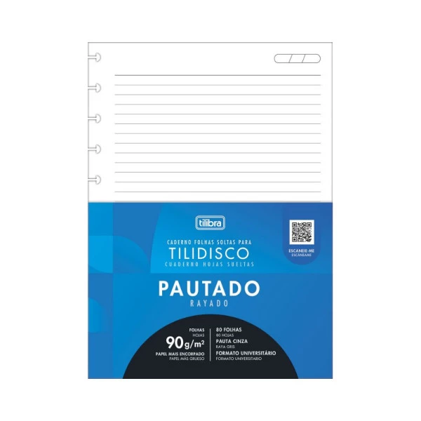Refil Pautado Universitário Tilidisco 80F 90G
